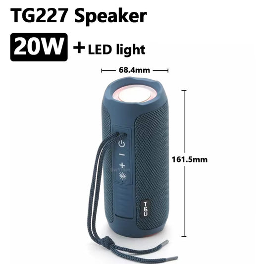 TG227 Portable Bluetooth Speaker Wireless Bass Subwoofer Waterproof Outdoor Column Boombox Stereo Loudspeaker Music Center FM TF